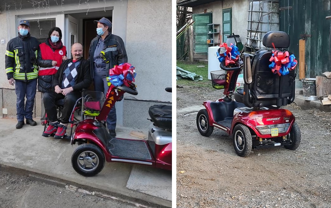 FOTO: Po nesreči oče štirih otrok ostal hrom, v PGD Bistrica ob Dravi so mu priskrbeli skuter