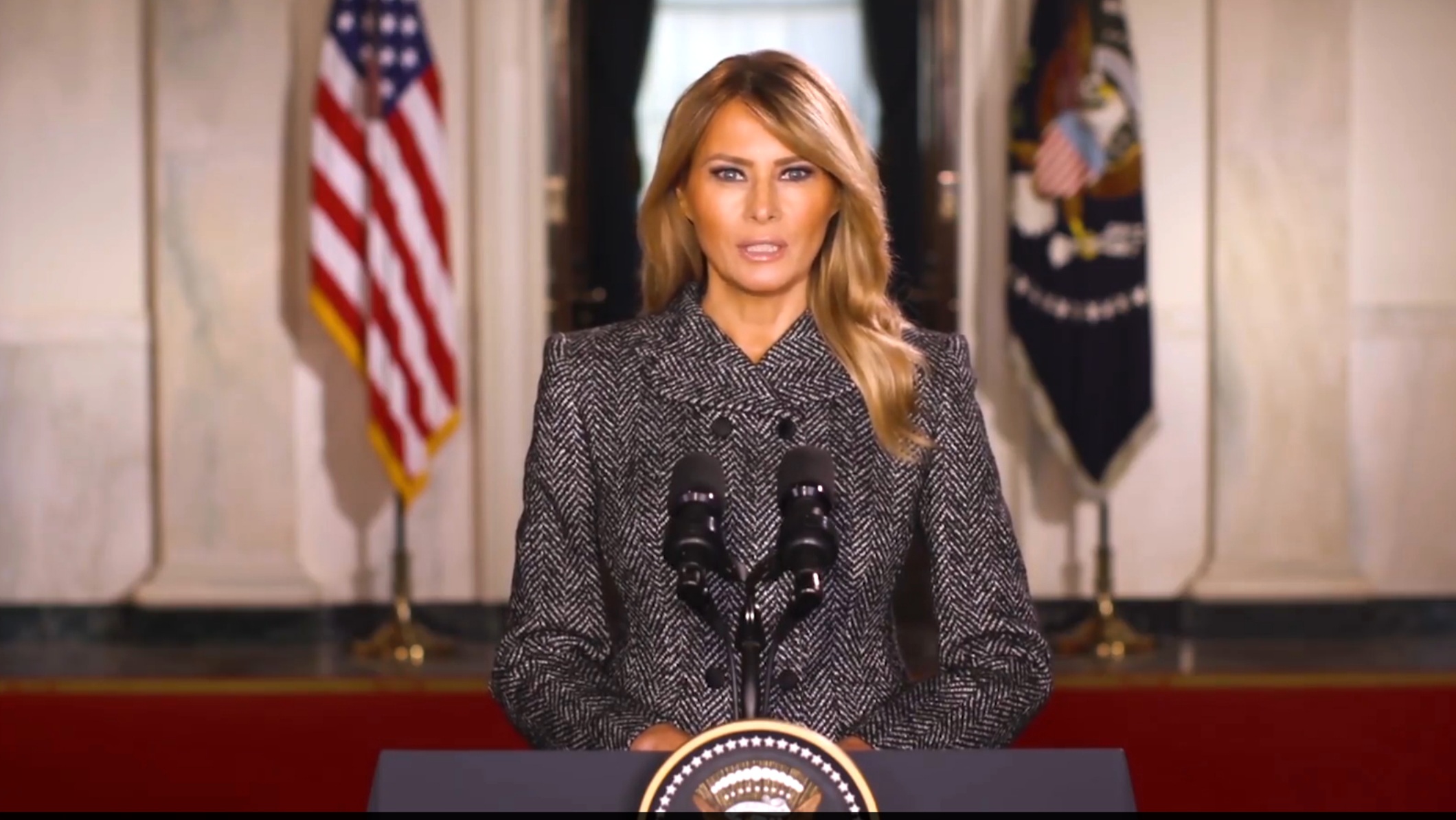 VIDEO: Melania Trump še zadnjič kot prva dama nagovorila Američane