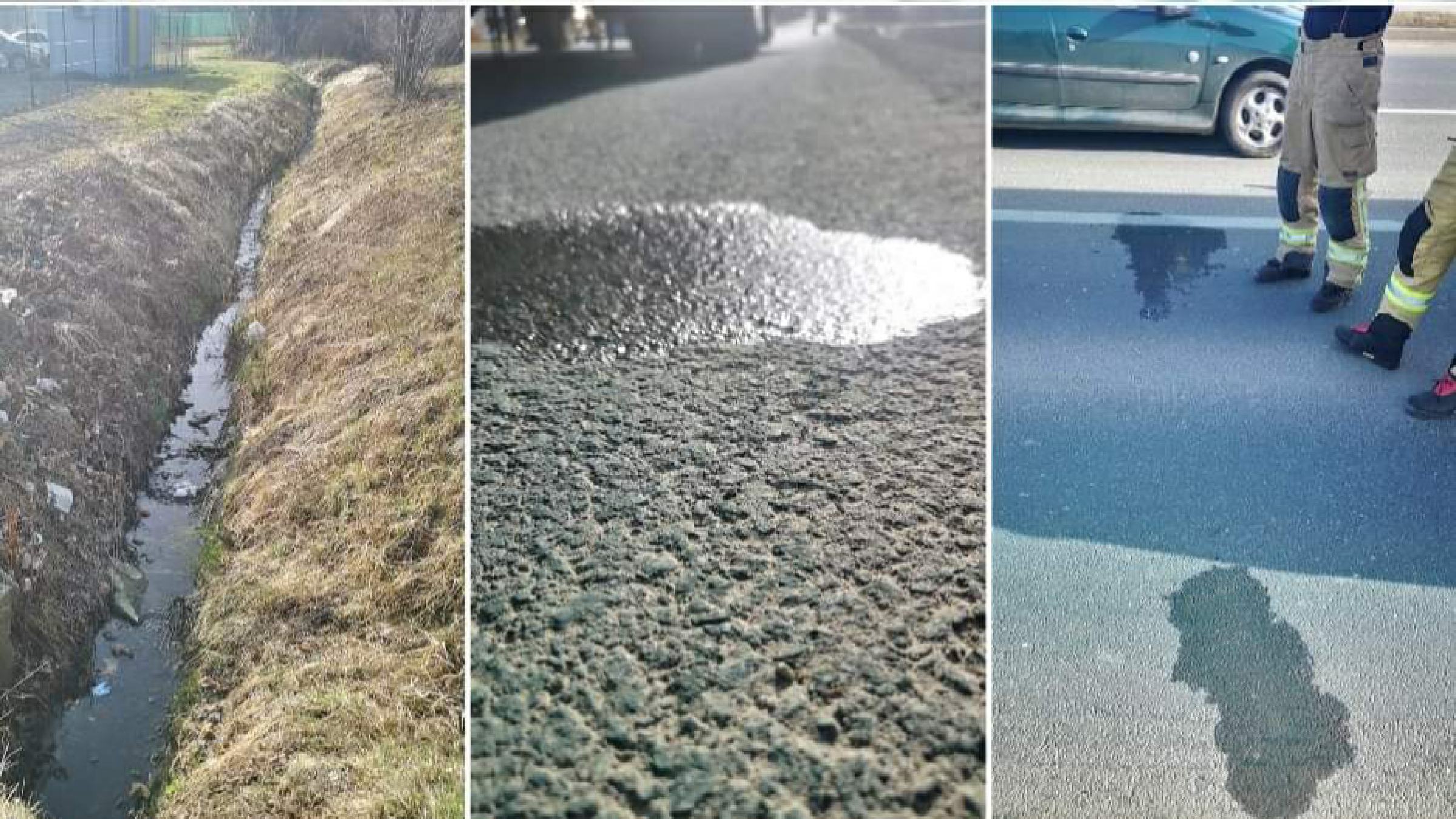 Razlita snov na cesti v Lenartu je bila sol z dodatki, ki so jo obarvali zeleno