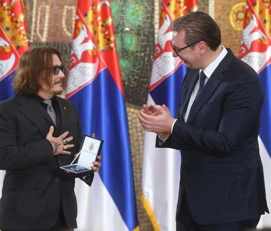 Srbski predsednik odlikoval tudi hollywoodskega zvezdnika