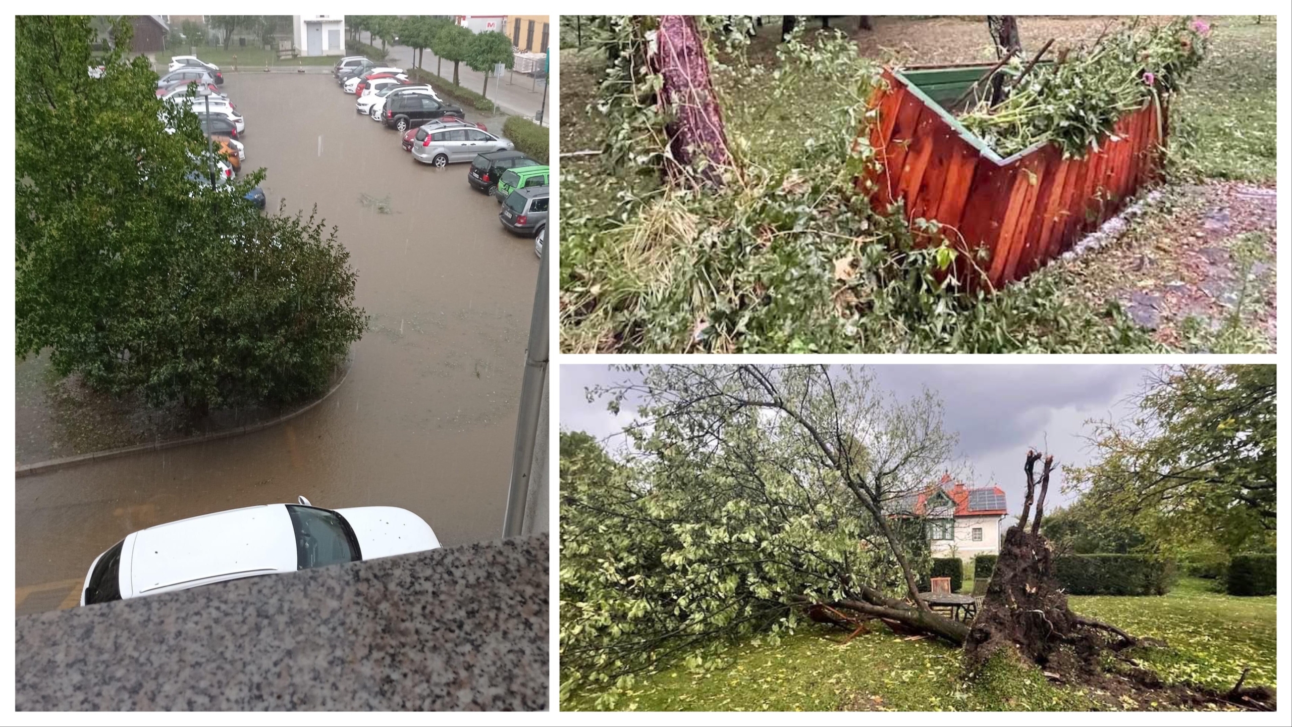 FOTO in VIDEO: Strela usodna za moška, neurje največ škode povzročilo na Štajerskem