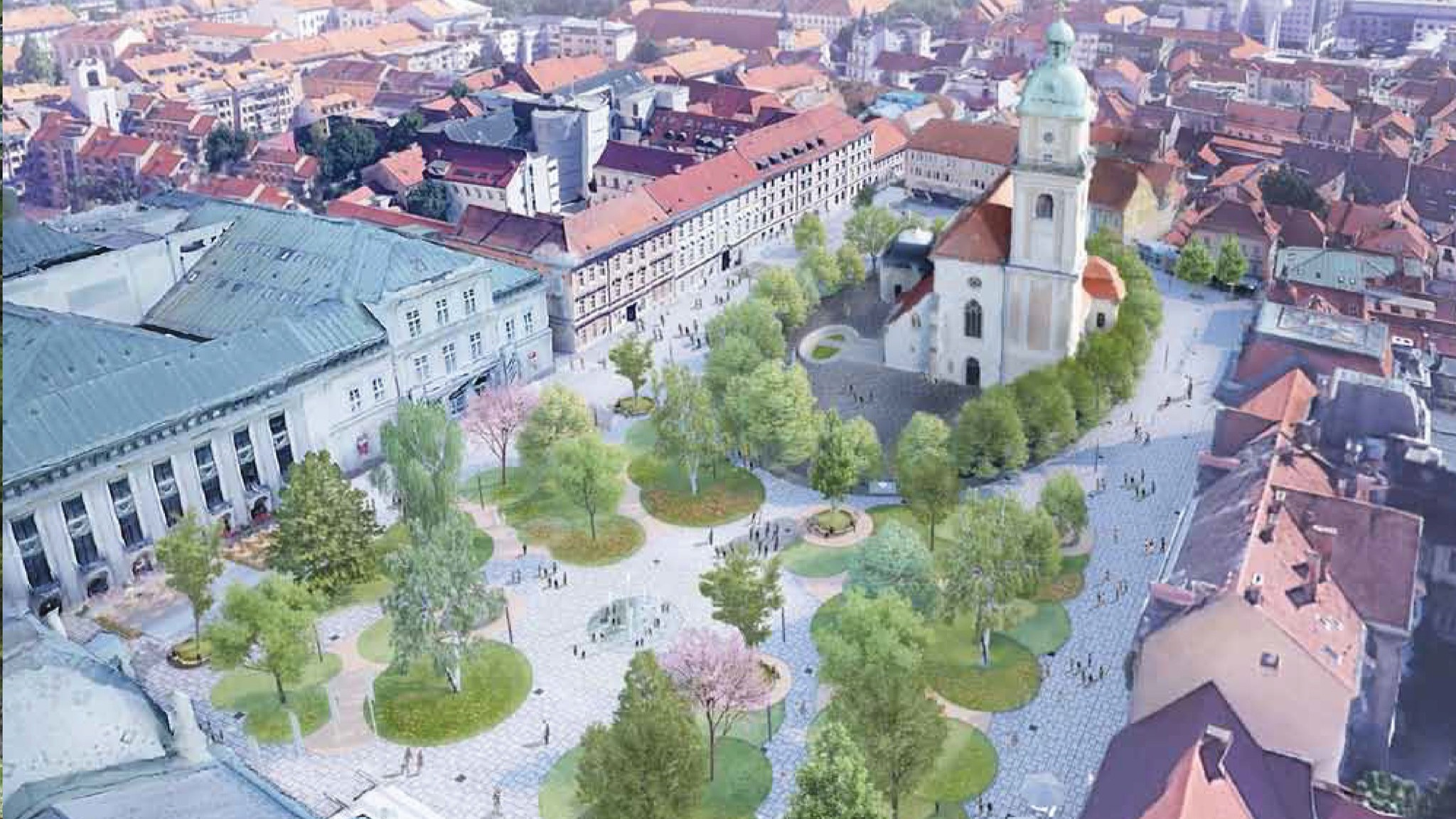 FOTO: Tako bo brez avtomobilov izgledal prenovljeni Slomškov trg