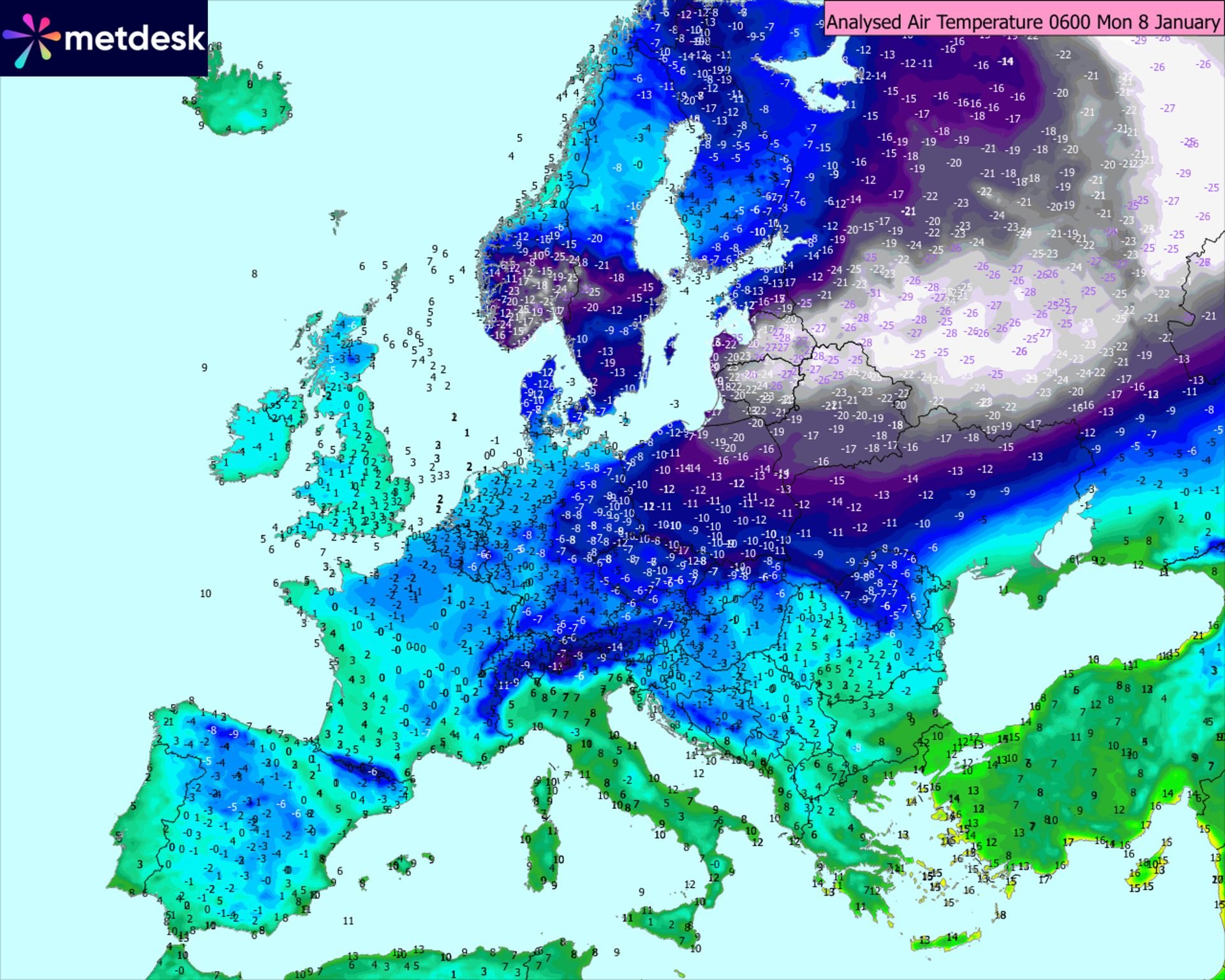 Evropa v primežu hudega mraza