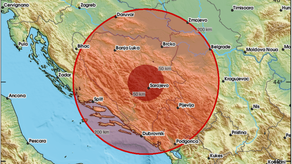 Potres z magnitudo 4,0 stresel Bosno in Hercegovino