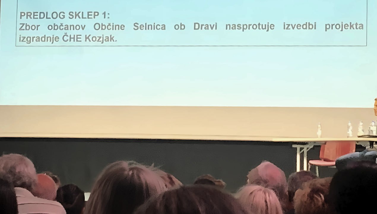 Na zboru občanov v Selnici soglasno proti gradnji Črpalne hidroelektrarne Kozjak