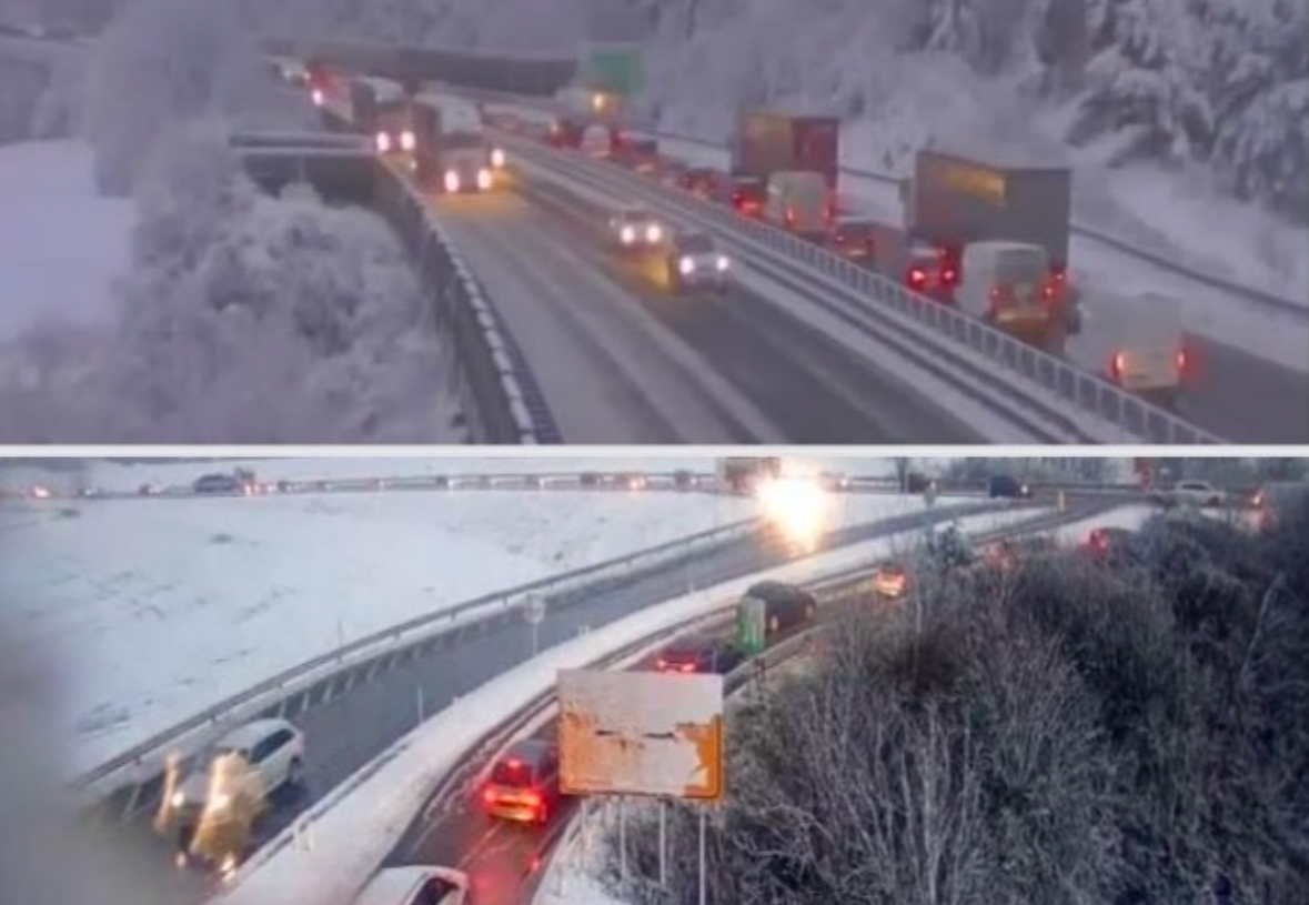 Sneg po državi ovira promet, ponekod nastajajo zastoji