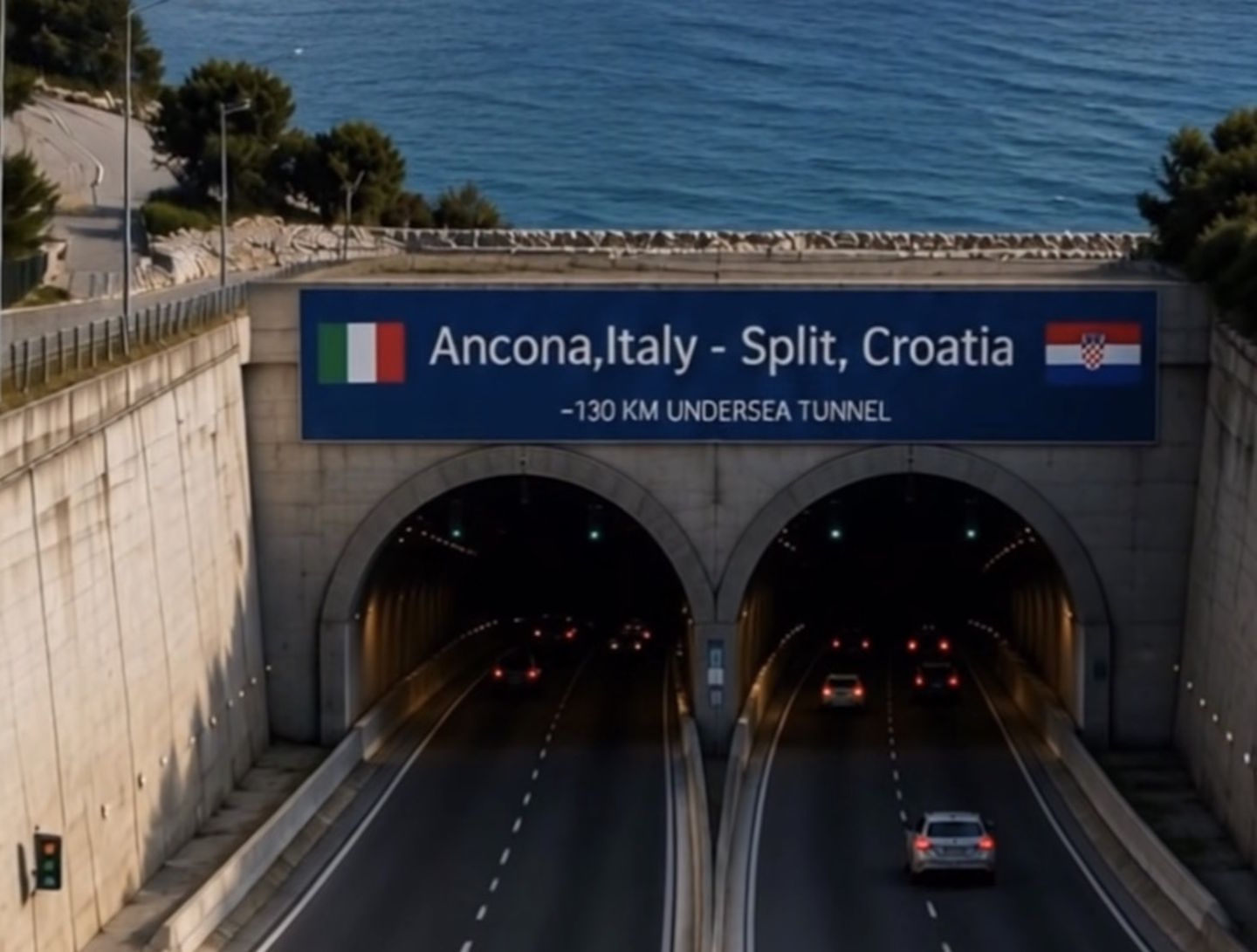 Iz Hrvaške v Italijo pod morjem? Tako bi izgledal 200-kilometrski predor (VIDEO)