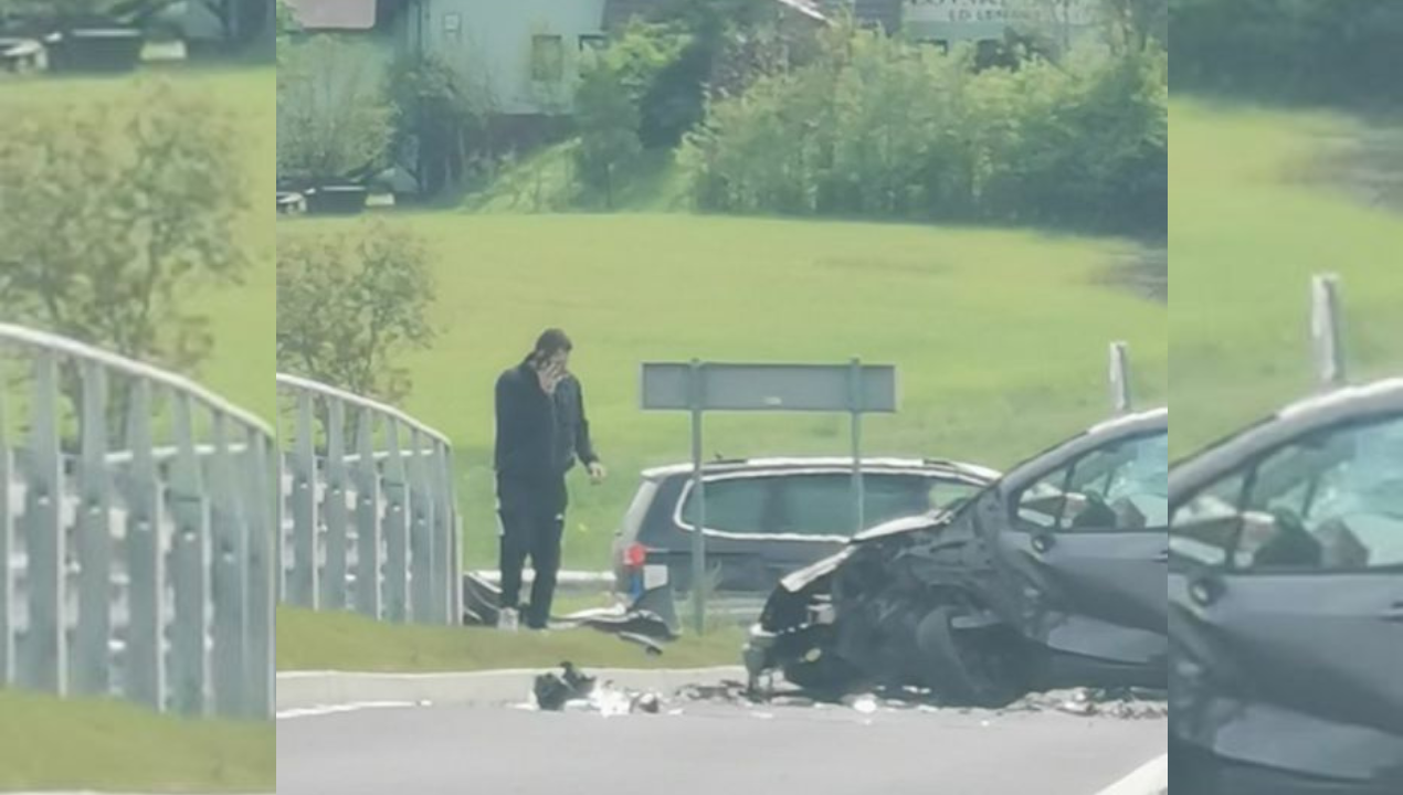Pozor: Zaradi prometne nesreče popolna zapora na glavni cesti Lenart - Gornja Radgona