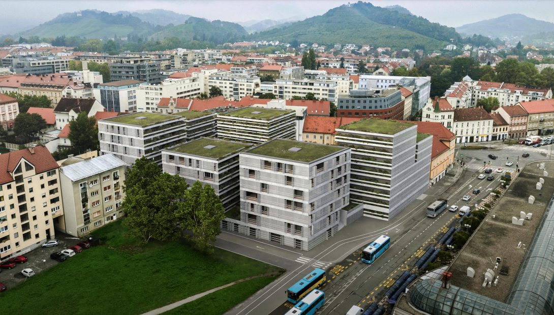 FOTO: Tako bo videti nova stanovanjska soseska ob mariborski avtobusni postaji