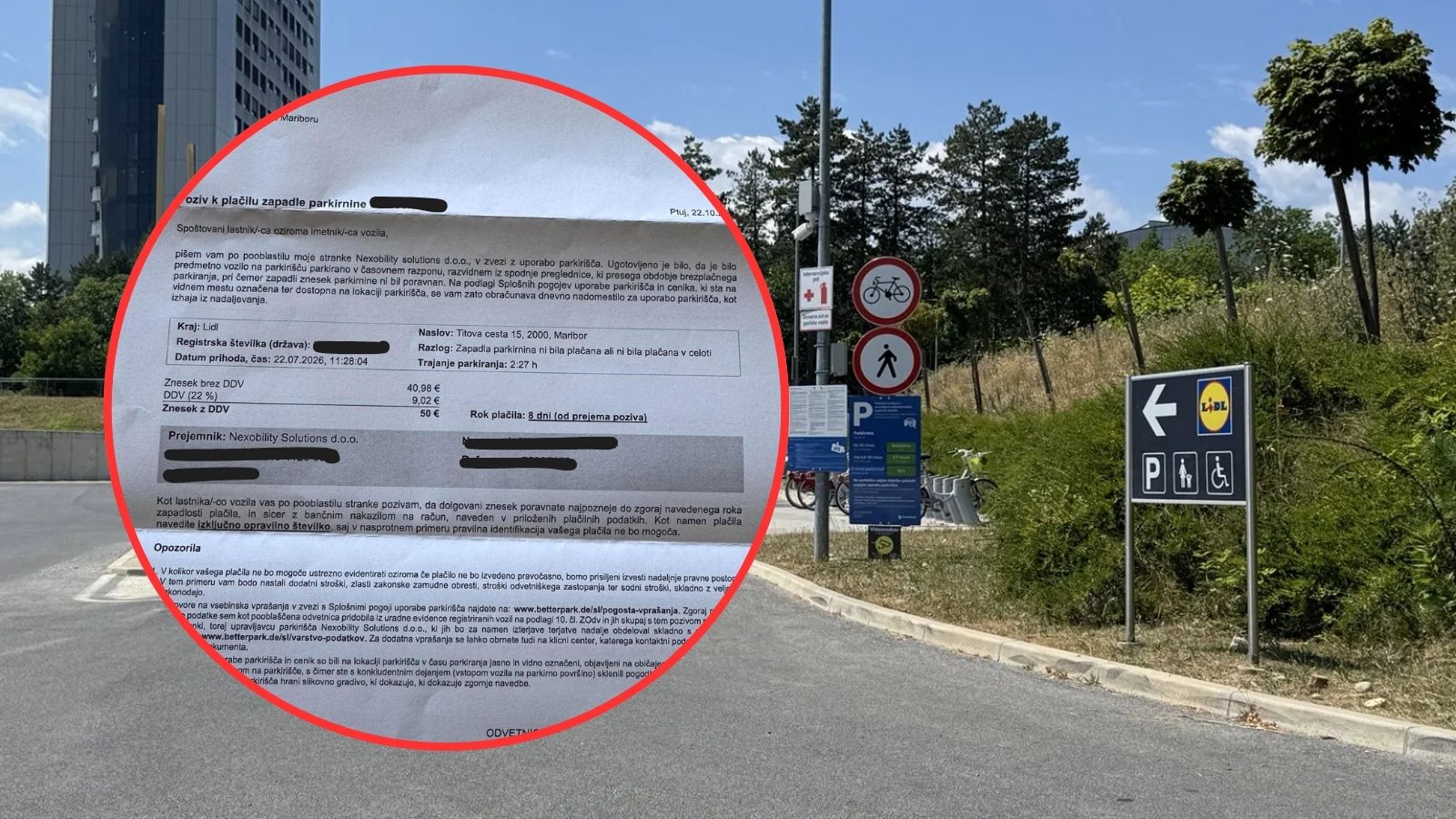 Mariborski upokojenec po obisku bolnišnice v šoku: Namesto brezplačnega parkiranja prejel kazen v višini 50 evrov