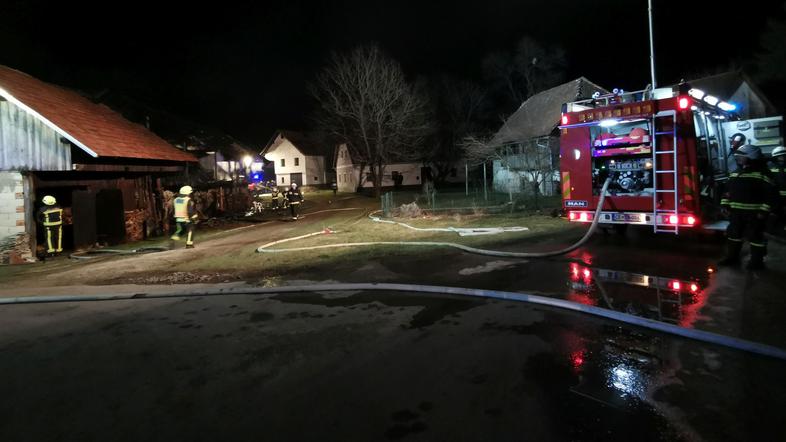 FOTO: Ognjeni zublji zajeli hišo, eni osebi se pred požarom ni uspelo rešiti