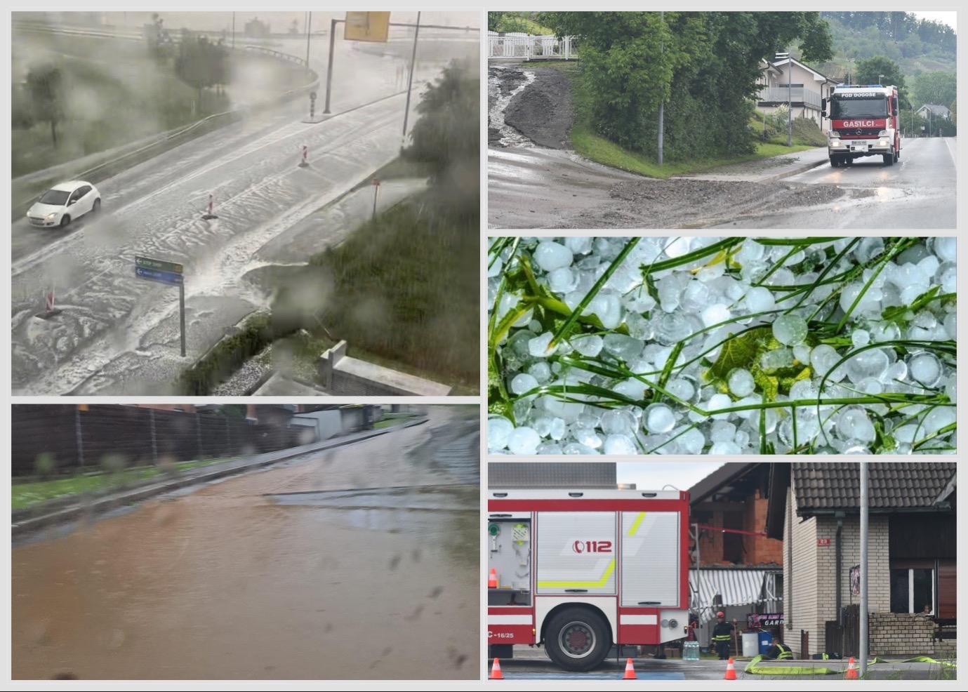 FOTO in VIDEO: Poplavljene kleti, uničene ceste, občani pa domov s pomočjo intervencijskih ekip