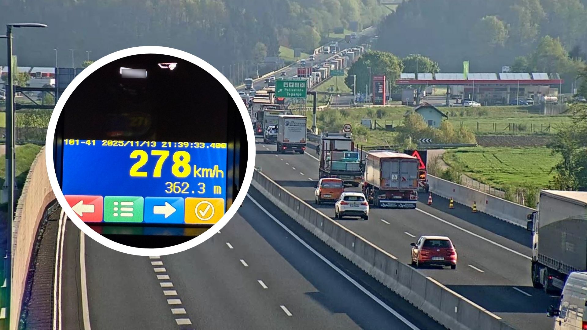 Huda kršitev voznika Audija na avtocesti, stala ga bo kar 1200 evrov