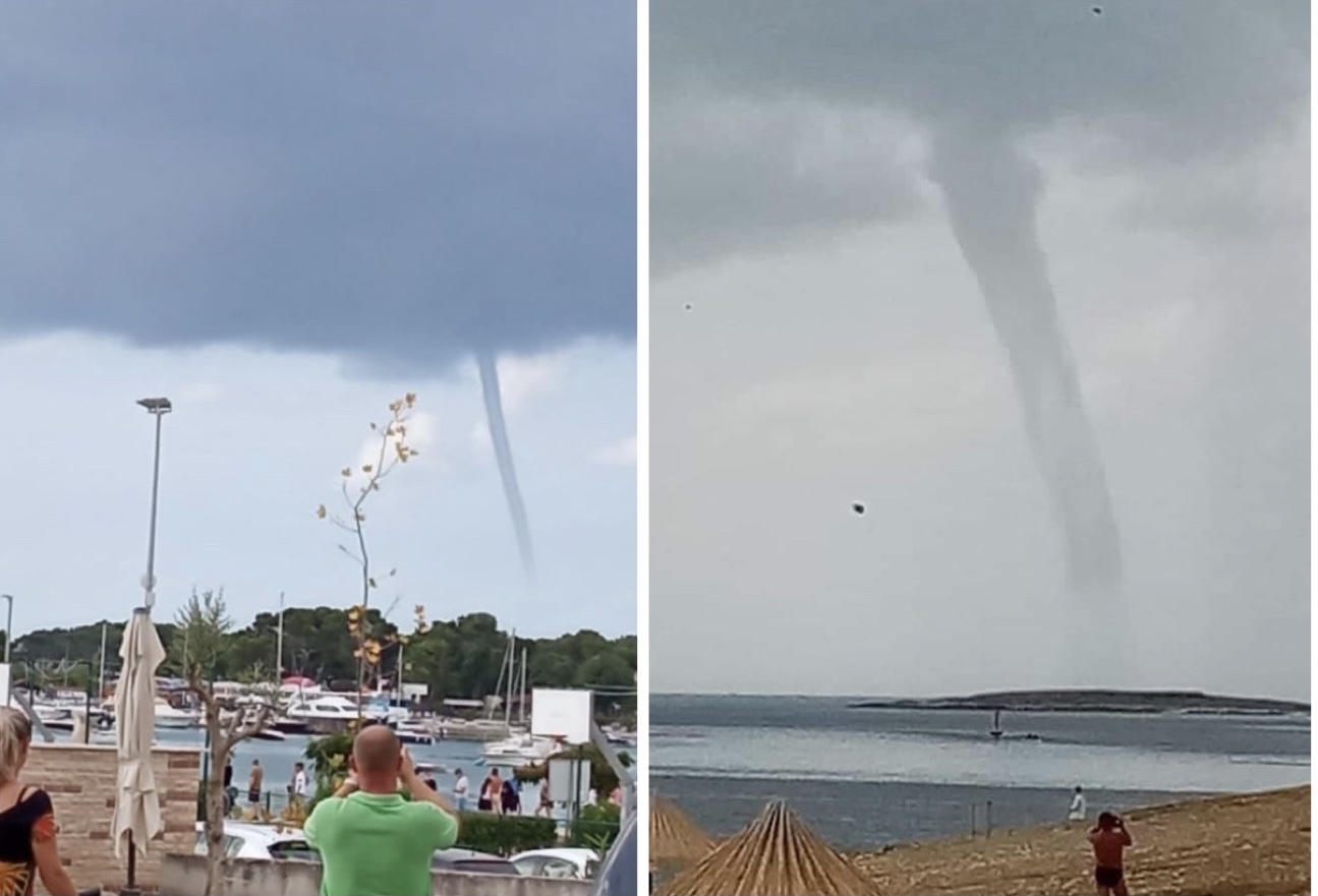 Včeraj tornadi divjali po Istri, danes vodni trombi v bližini Pule