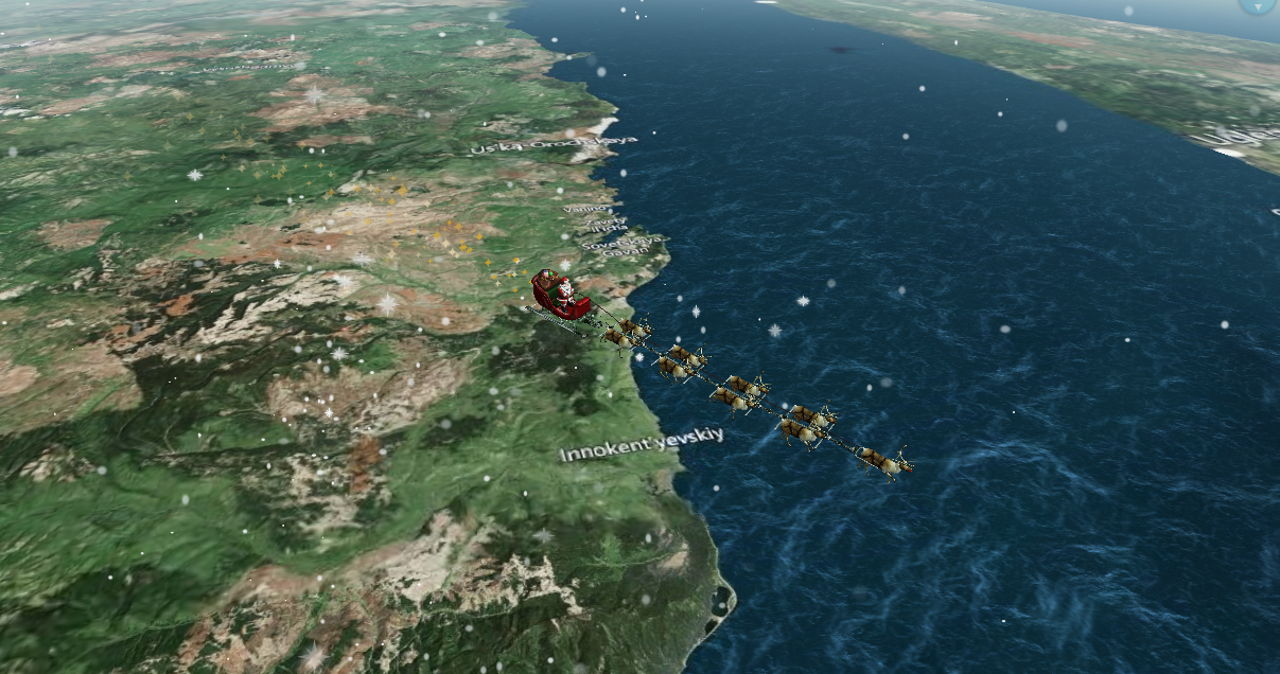 Kje se trenutno nahaja Božiček?