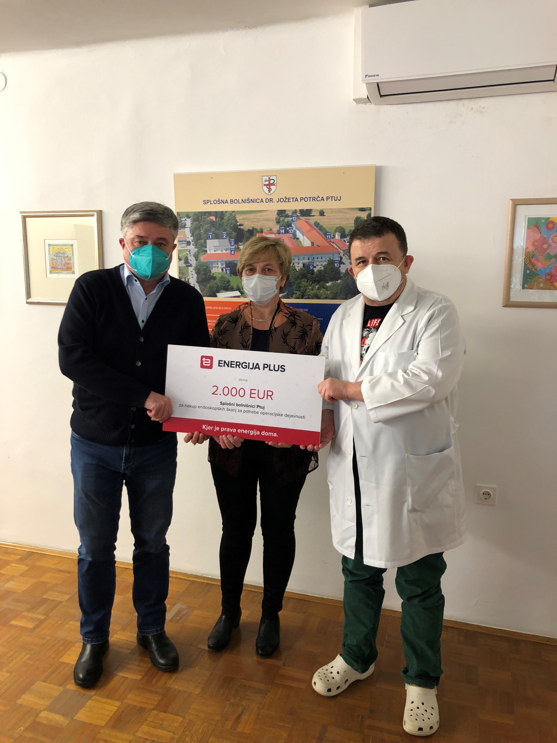 Energija plus donirala 2.000 EUR Splošni bolnišnici dr. Jožeta Potrča Ptuj