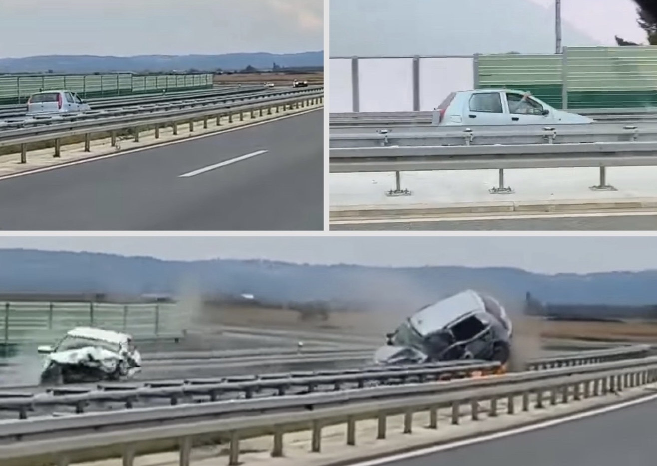 VIDEO: Posneli grozljivo trčenje na avtocesti, po napačni strani naravnost v smrt