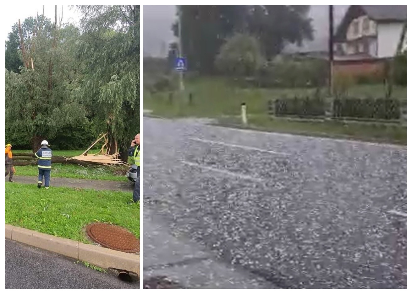 FOTO in VIDEO: Včerajšnje neurje največ škode povzročilo v Šentilju in Halozah