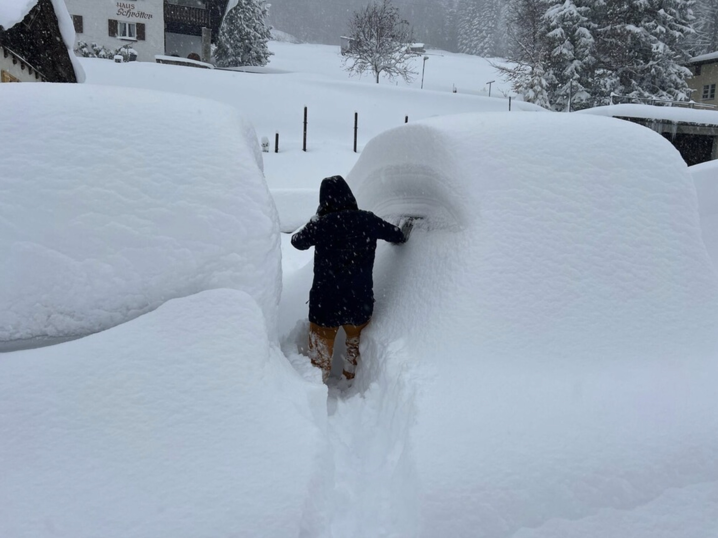 FOTO: Snežna neurja zajela dele Avstrije, ponekod zapadlo 150 centimetrov snega