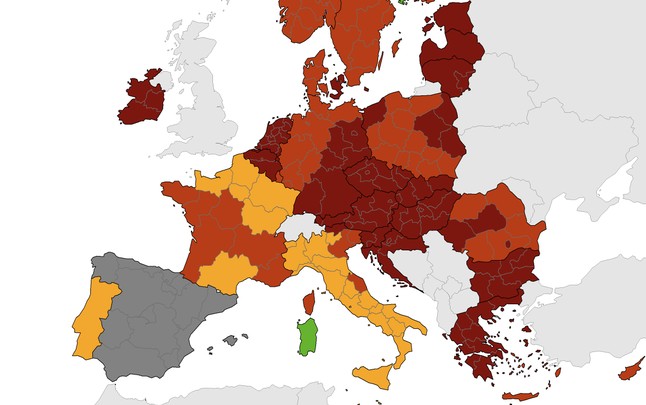 Epidemiološki zemljevid Evrope vse bolj rdeč, razmere se še zaostrujejo