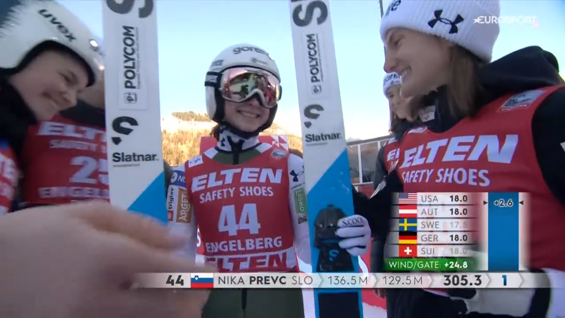 Prevc prvič zmagala v svetovnem pokalu, Klinec druga v Engelbergu