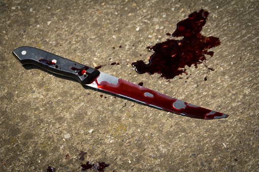 Policisti v prtljažniku našli več okrvavljenih nožev in kose mesa