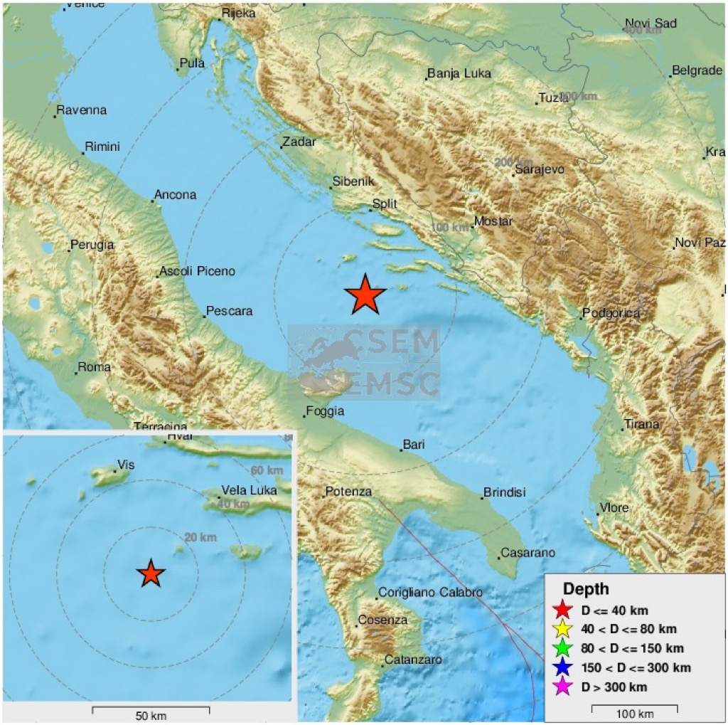 Dno Jadranskega morja v bližini Splita stresel močan potres