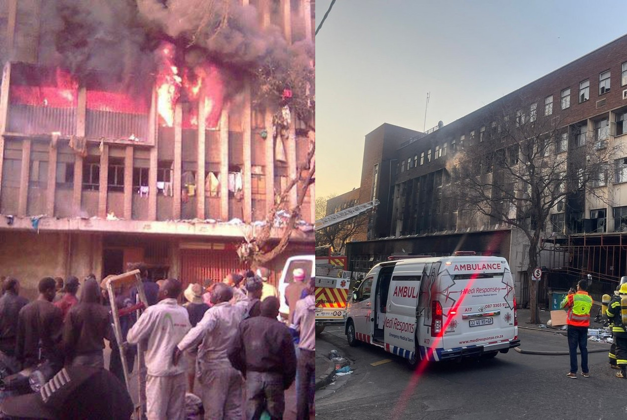 FOTO in VIDEO: V požaru v stanovanjski zgradbi v Južni Afriki umrlo več kot 70 ljudi