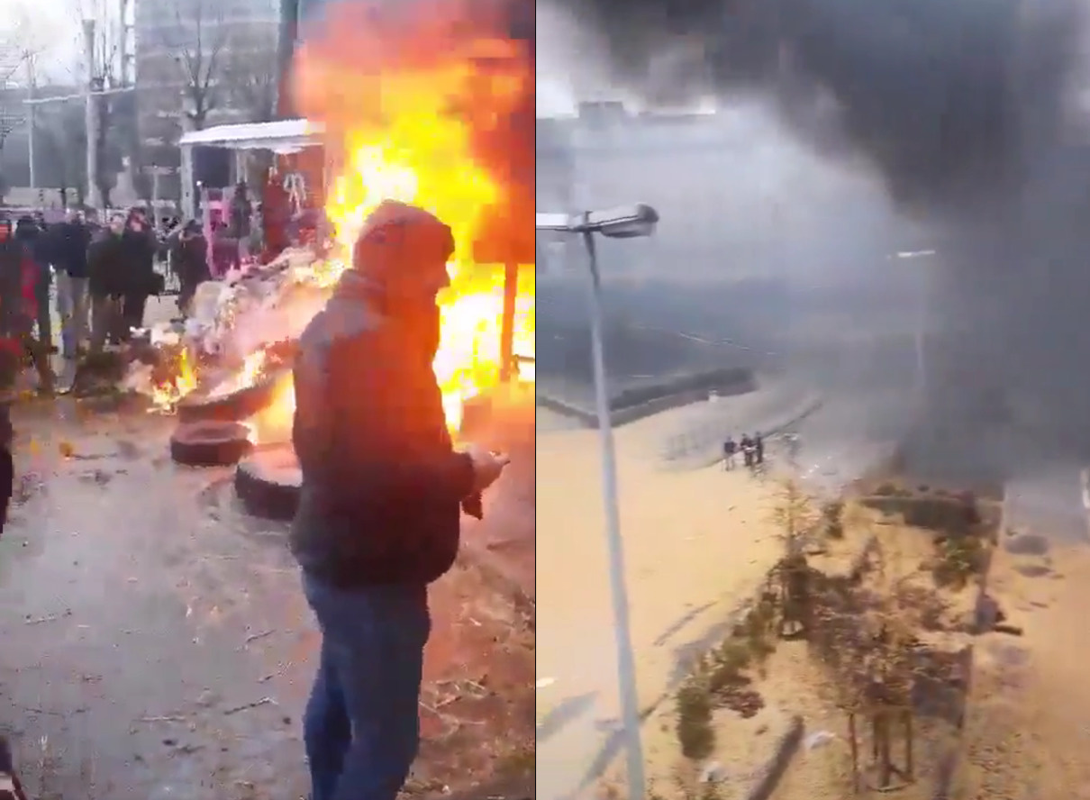 VIDEO: Vojno stanje na ulicah Bruslja, kmetje s traktorji zabarikadirali ceste