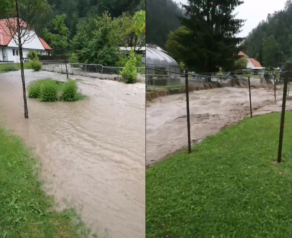 FOTO in VIDEO: Nedeljsko neurje spet pustošilo po Koroškem, v Mariboru podrta drevesa in zalite kleti