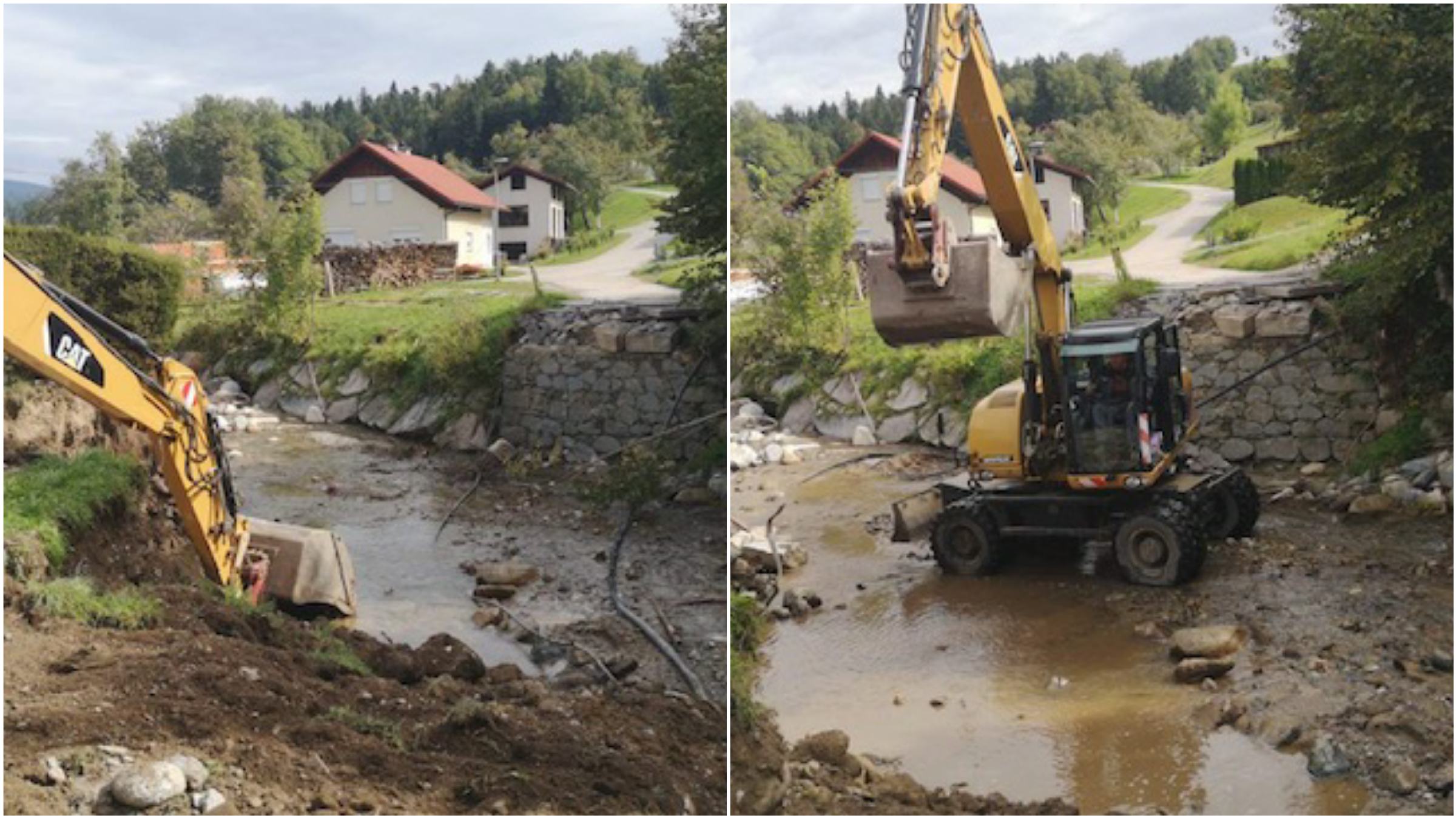 FOTO: V Lovrencu začeli z gradnjo novega mostu čez Radoljno