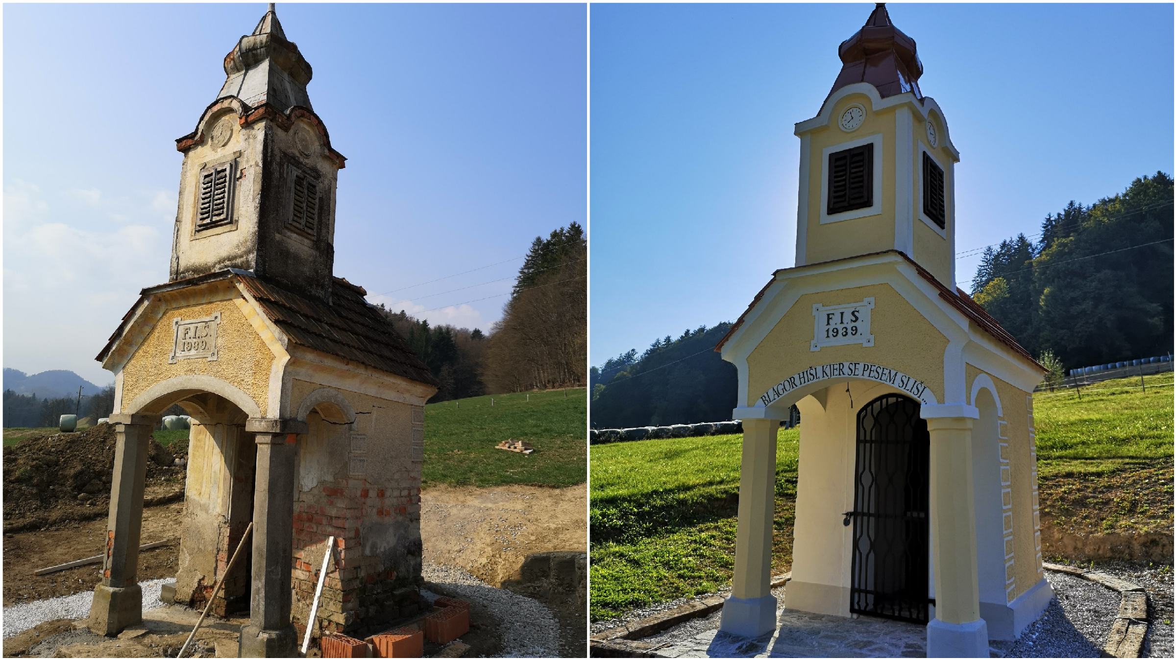 FOTO: Kungoška Pleh Muzika poskrbela za obnovo Šerbinekove kapelice