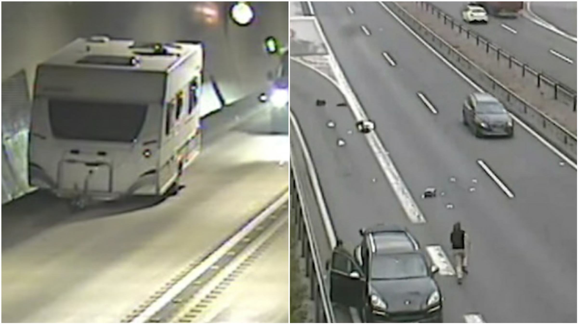VIDEO: Med vožnjo po avtocesti izgubili ležalnik, prikolico, stiropor, &#8230;