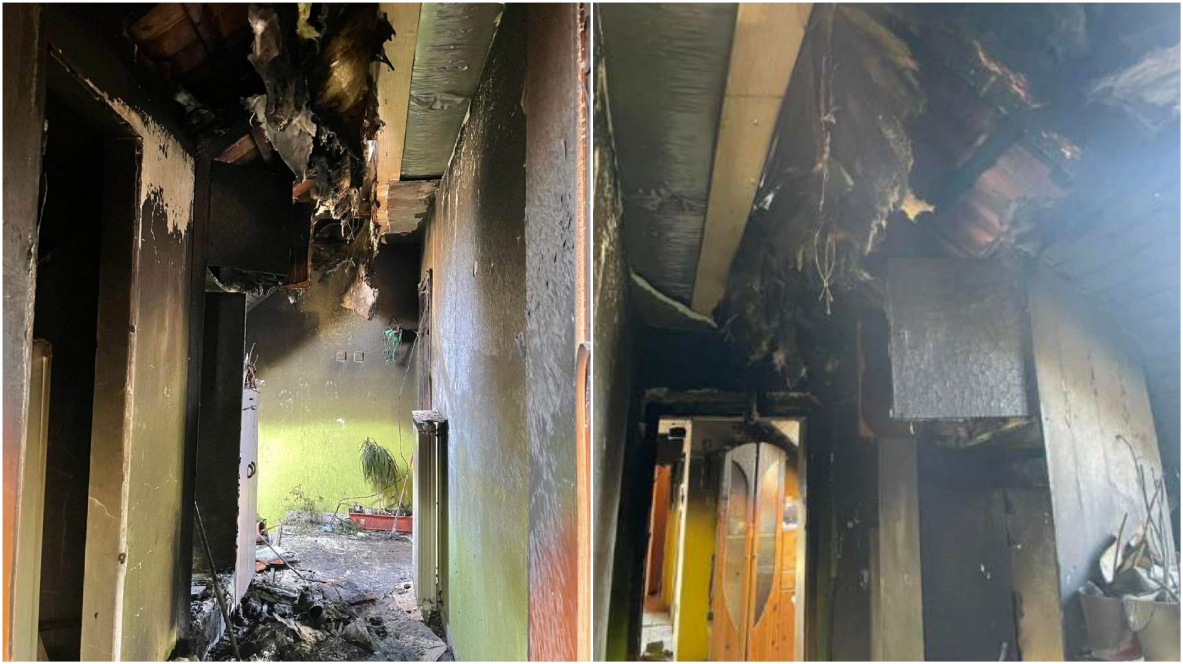 FOTO: Zagorela je mansarda stanovanjskega objekta