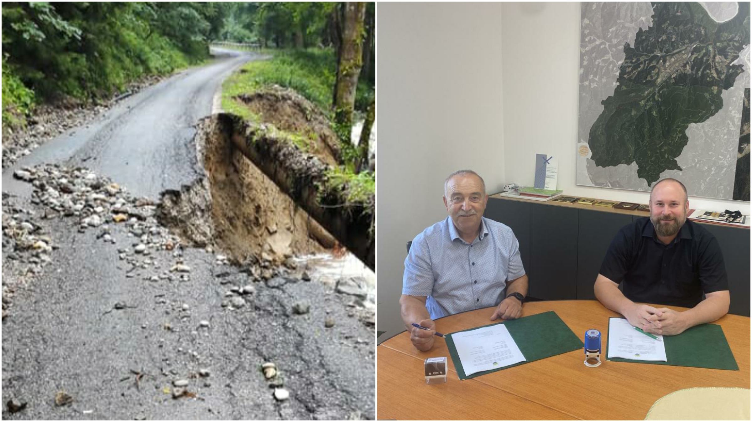 V neurju poškodovana cesta na Kumen bo sanirana v dveh sklopih