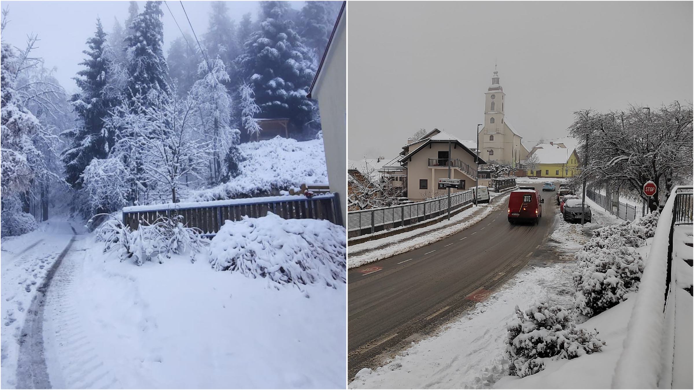 FOTO: V nekaterih krajih v okolici Maribora zapadlo precej več snega