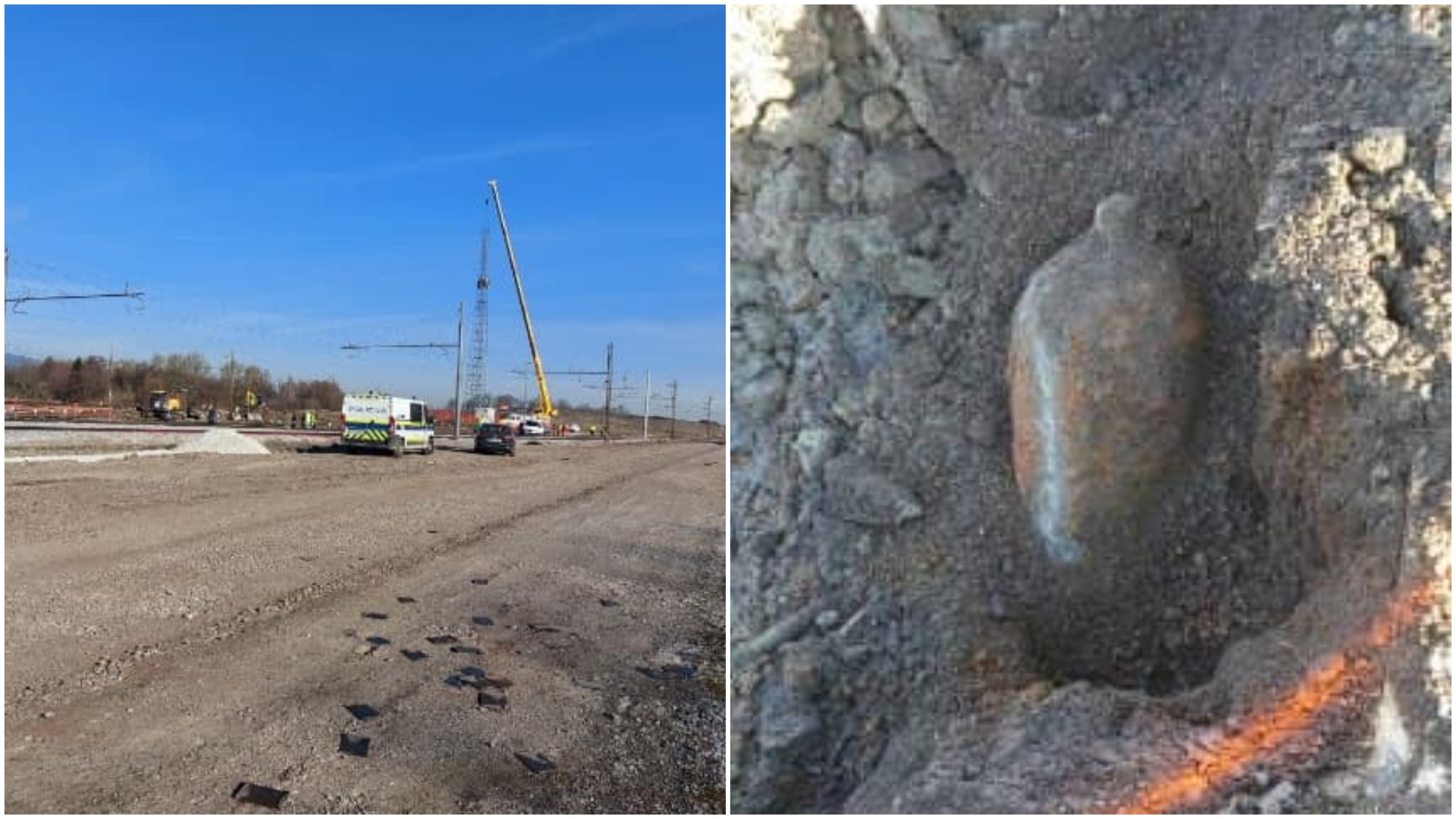 FOTO: Na železniški postaji Pragersko našli bombo