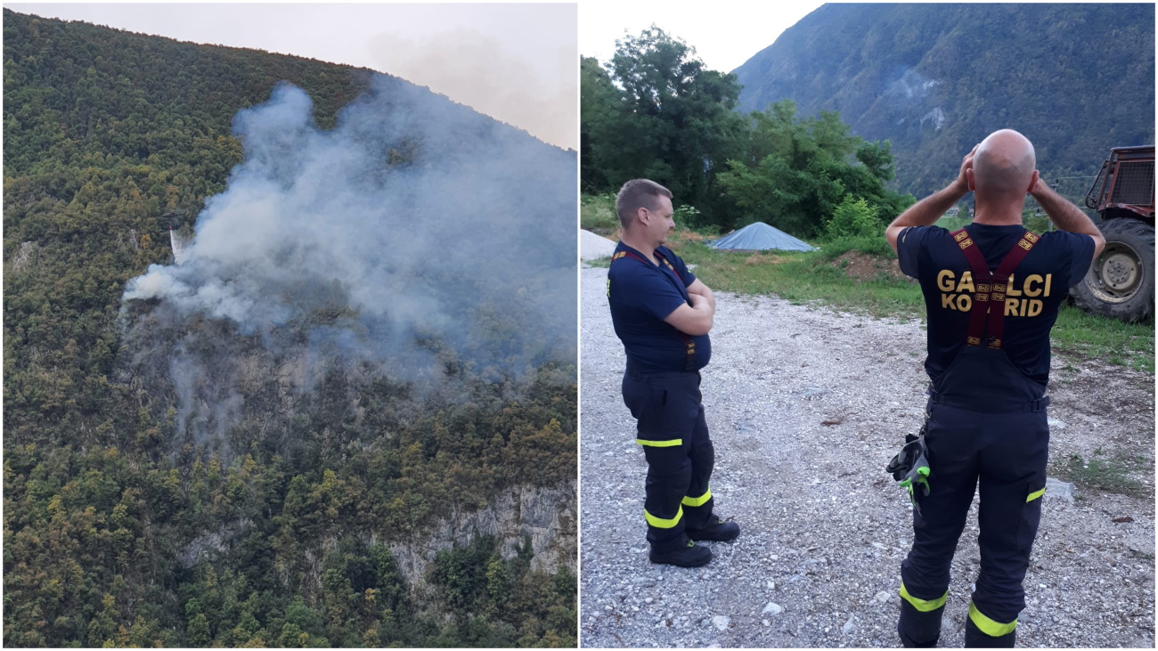 Strela na Kobariškem ponoči zanetila požar