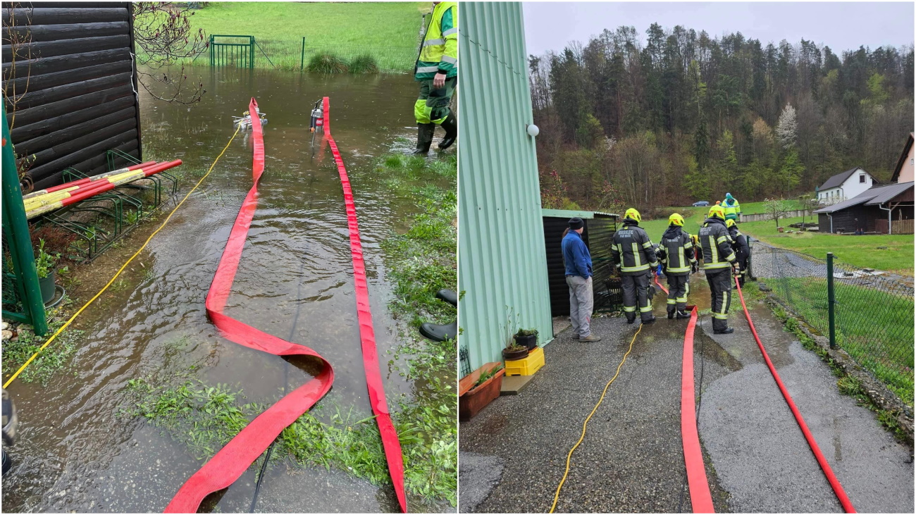 FOTO: Zaradi obilnega deževja v okolici Maribora poplave in plazovi