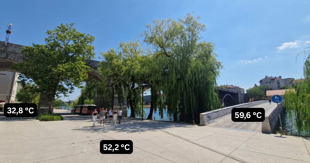 Od 37 °C v senci do 85 °C na avtomobilu: Kako vroče so bile včeraj mariborske ulice?