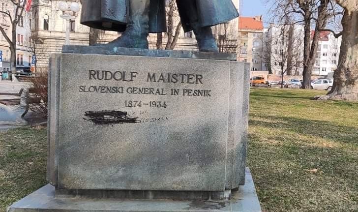 Vandali tudi nad kip Rudolfa Maistra