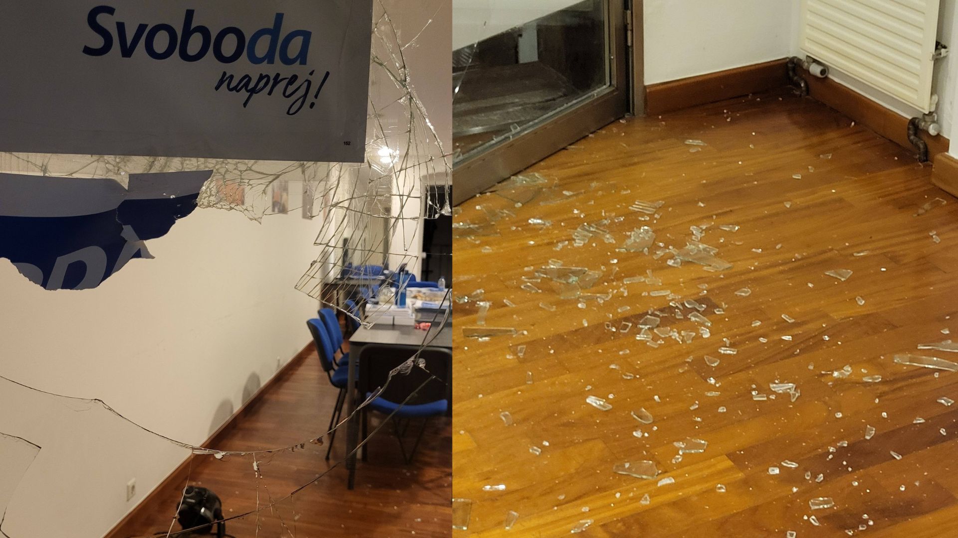 Hud incident v Mariboru: Tako so se spravili na pisarno Gibanja Svoboda