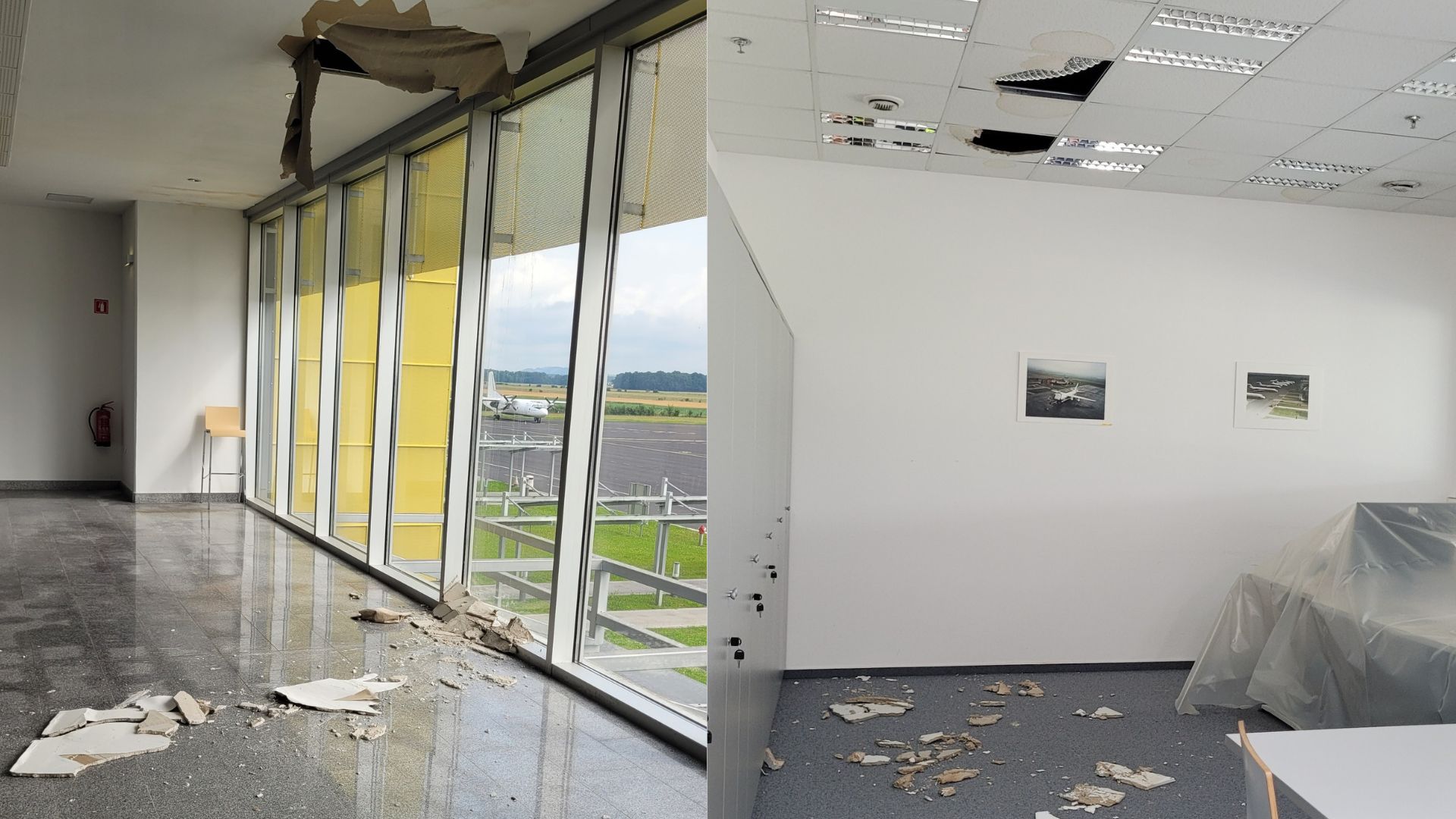 Toča povzročila ogromno škodo na mariborskem letališču: Kaj pravijo na ministrstvu?