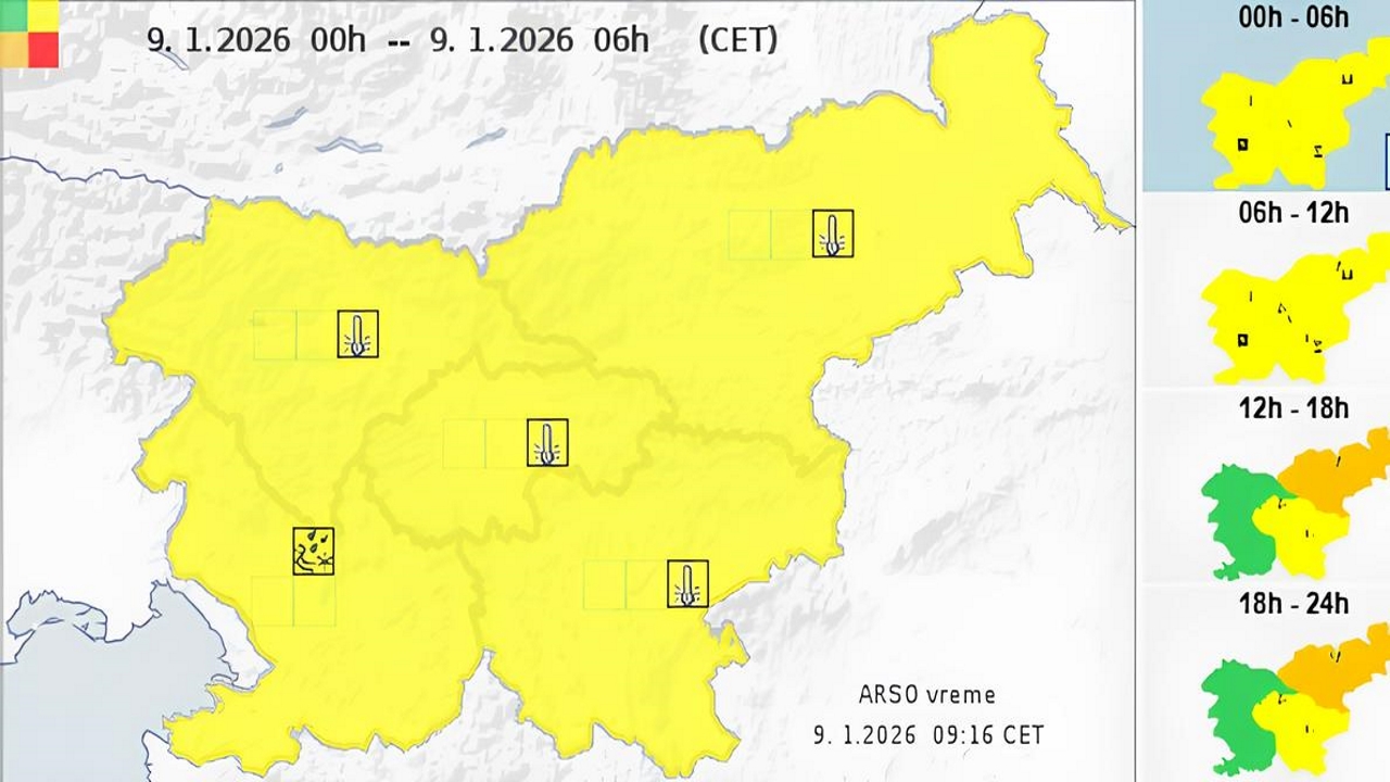 Opozorilo: Na Štajerskem velika verjetnost poledice in žleda