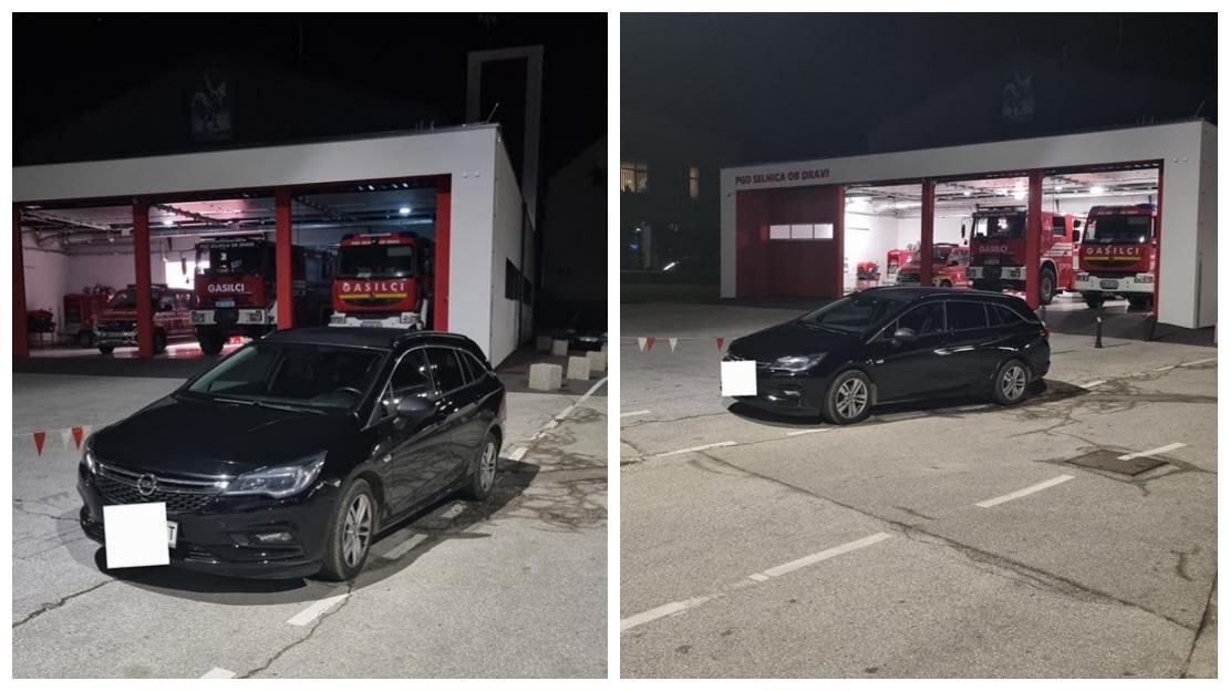 FOTO: Neodgovoren voznik v okolici Maribora zaparkiral gasilce