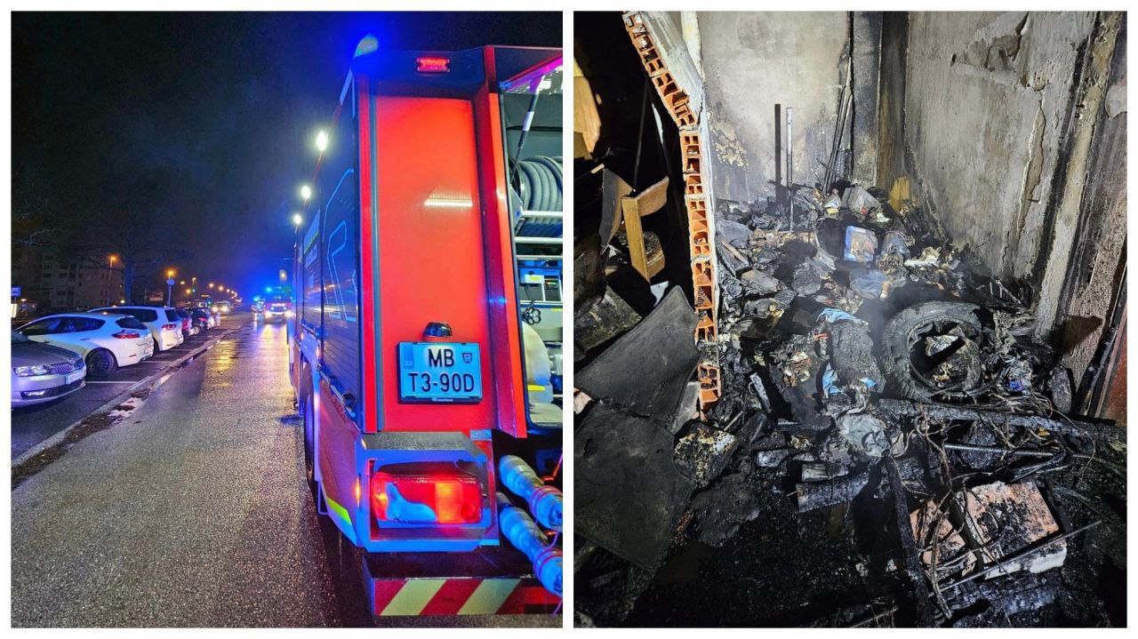 FOTO: Ponoči zagorelo v stanovanjskem bloku na Taboru