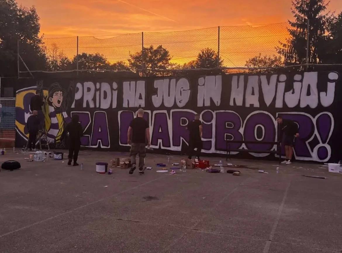 FOTO: Viole iščejo prazne stene za nove grafite v klubskih barvah