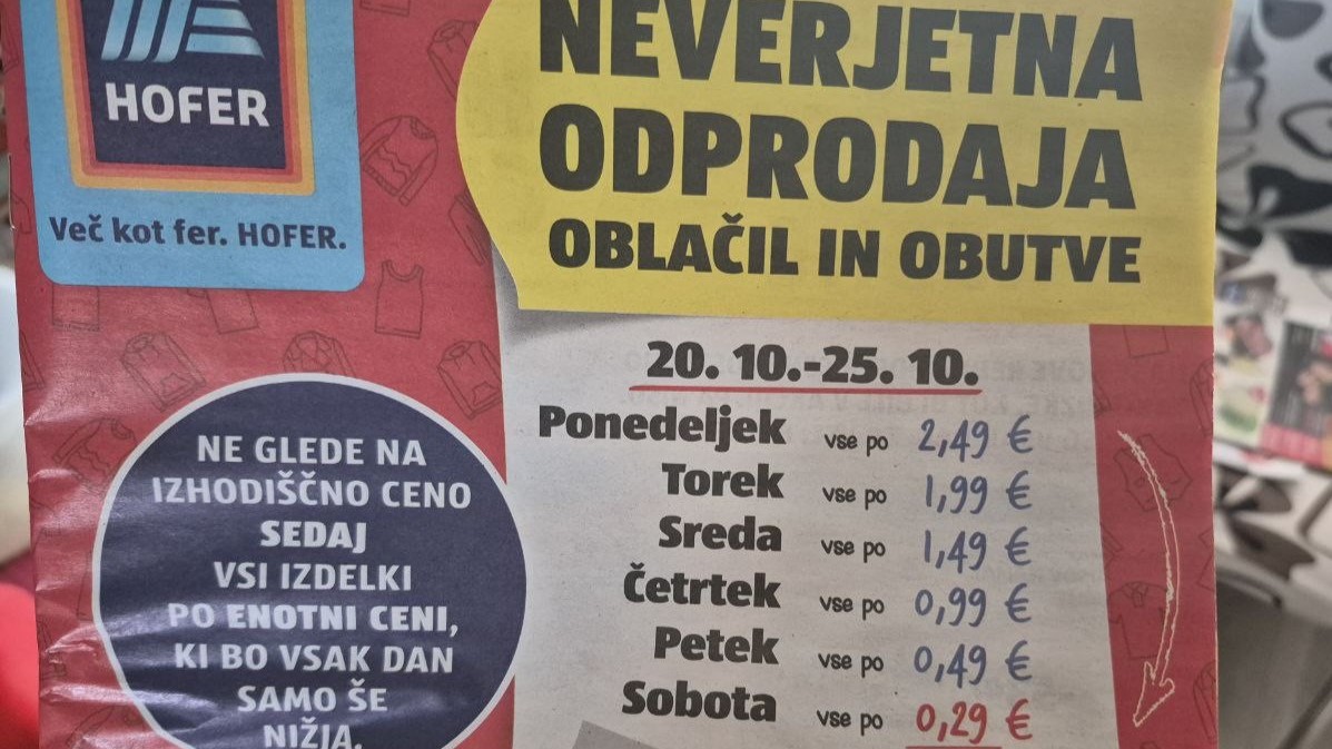 Ne, ni napaka: Hofer bo oblačila prodajal za manj kot 30 centov
