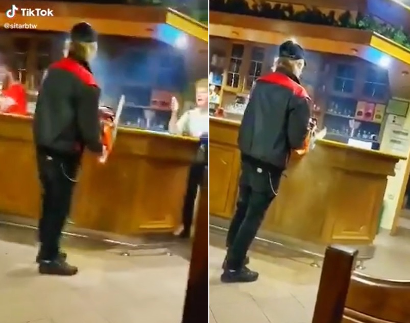 VIDEO: Moški pri nas razžagal šank sredi gostilne