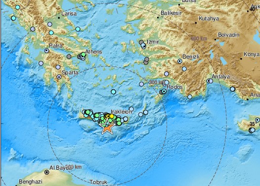 Na Kreti so se znova močno stresla tla